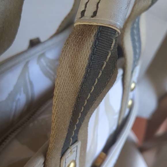 Coach Signature Logo Pubric & Leather Shoulder Bag/Purse - Picture 12 of 17